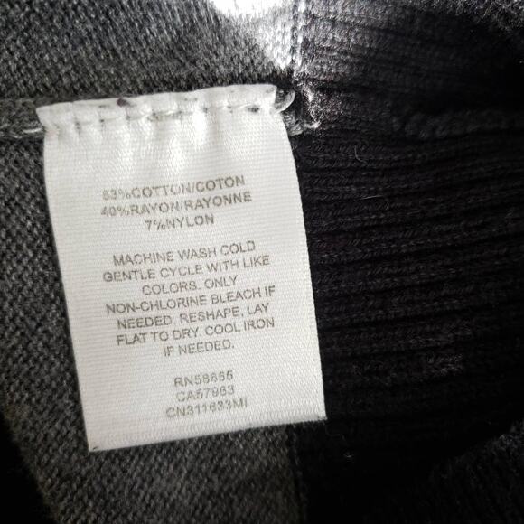 Caslon Tunic Sweater Striped Black Textured Small - Picture 9 of 9